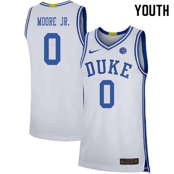 2020 Youth #0 Wendell Moore Jr. Duke Blue Devils College Basketball Jerseys Sale-White